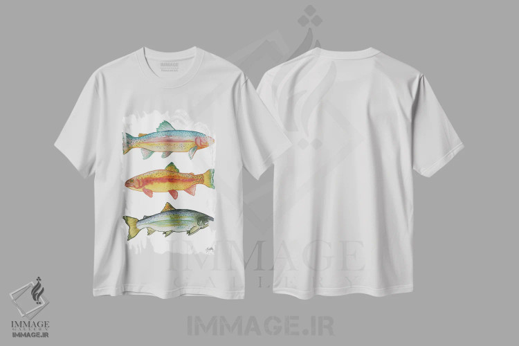 تیشرت سفید طرح دار ماهیگیری در دریاچه، دکور کلبه و لژ اثر الیزابت مدلی | immage.ir