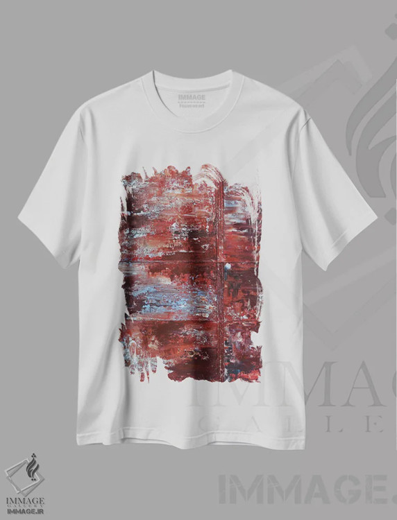 تیشرت سفید طرح دار طلوع آفتاب بر فراز دریا شمارهٔ دو اثر امیلی ماگون | immage.ir