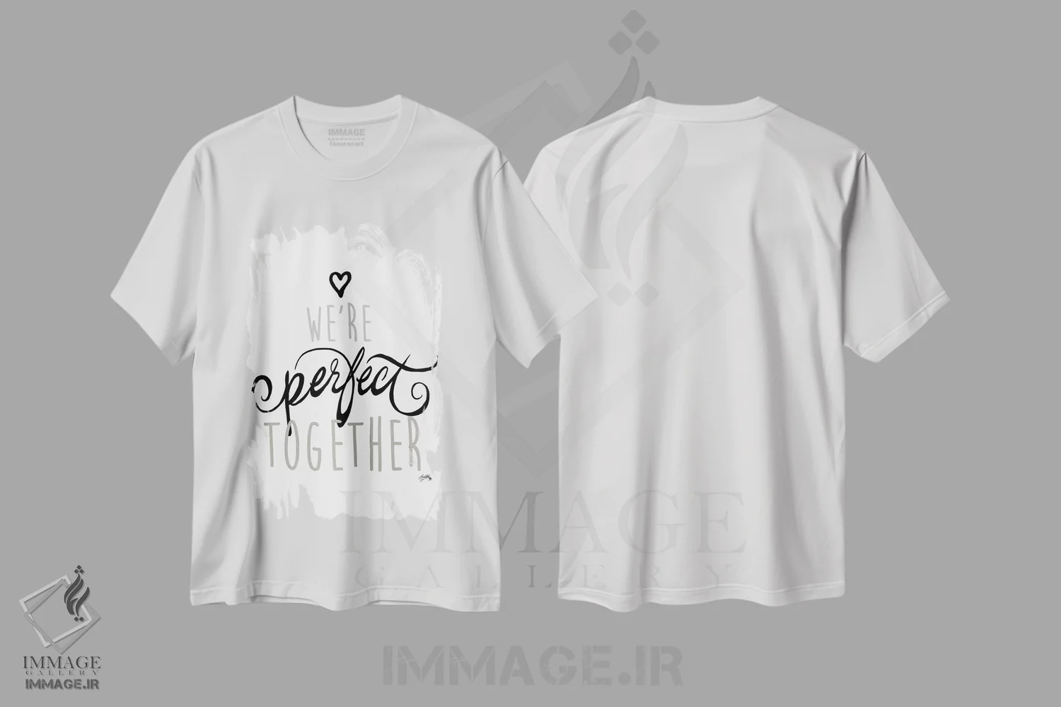 تیشرت سفید طرح دار ما با هم عالی هستیم، تزئینی اثر الیزابت مدلی | immage.ir