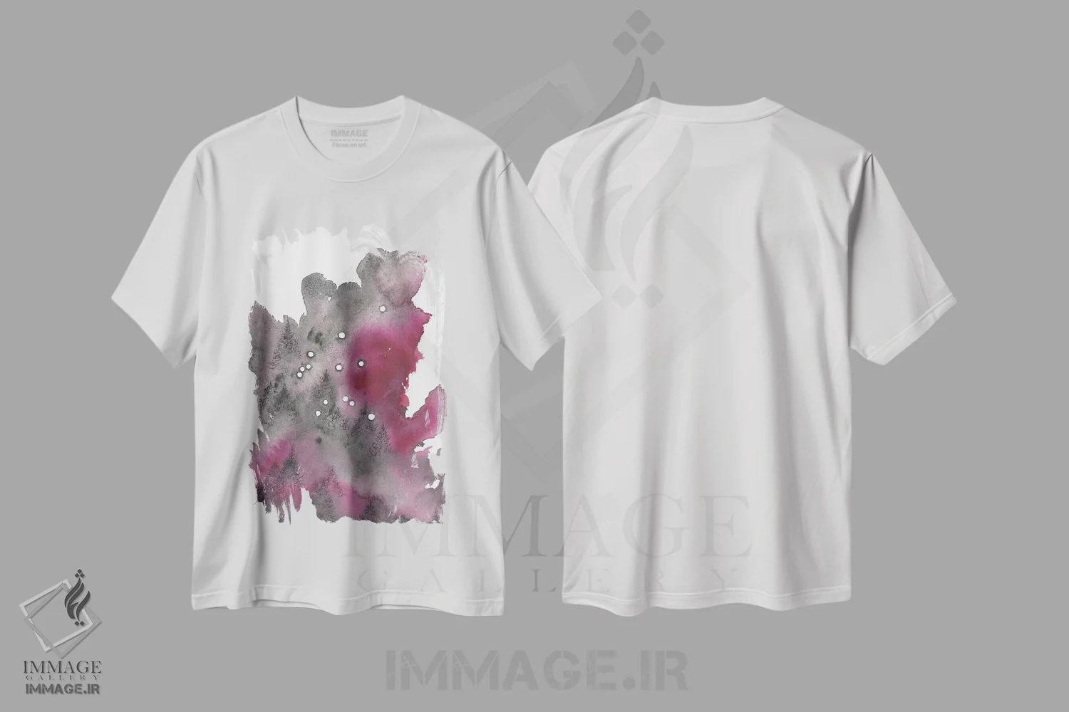 تیشرت سفید طرح دار برج دلو، آبستره اثر امیلی ماگون | immage.ir