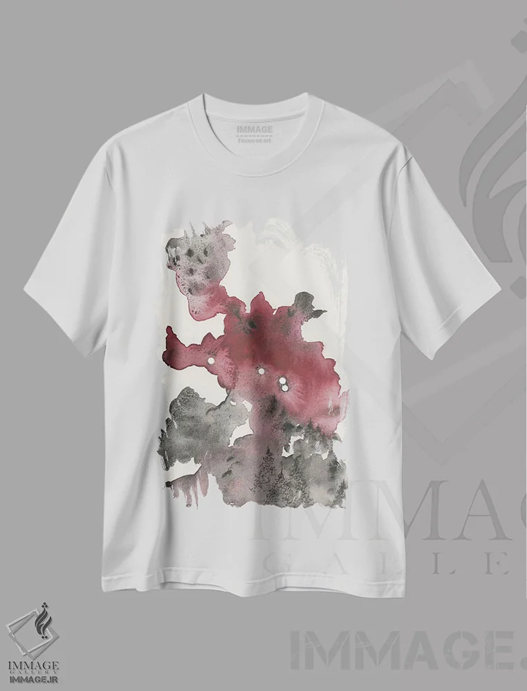 تیشرت سفید طرح دار برج حمل، آبستره اثر امیلی ماگون | فروشگاه ایماژ