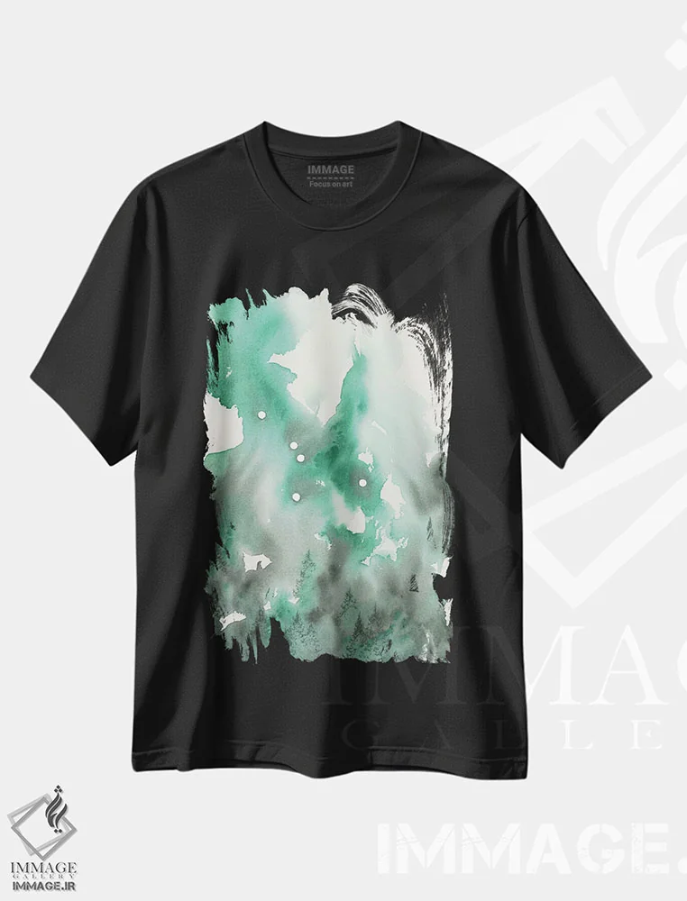 تیشرت مشکی طرح دار برج سرطان، آبستره اثر امیلی ماگون | immage.ir