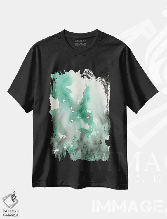 تیشرت مشکی طرح دار برج سرطان، آبستره اثر امیلی ماگون | immage.ir