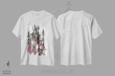 تیشرت سفید طرح دار درختان زغالی یک، آبستره اثر امیلی ماگون | فروشگاه ایماژ