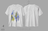 تیشرت سفید طرح دار درختان زغالی سه، آبستره اثر امیلی ماگون | immage.ir
