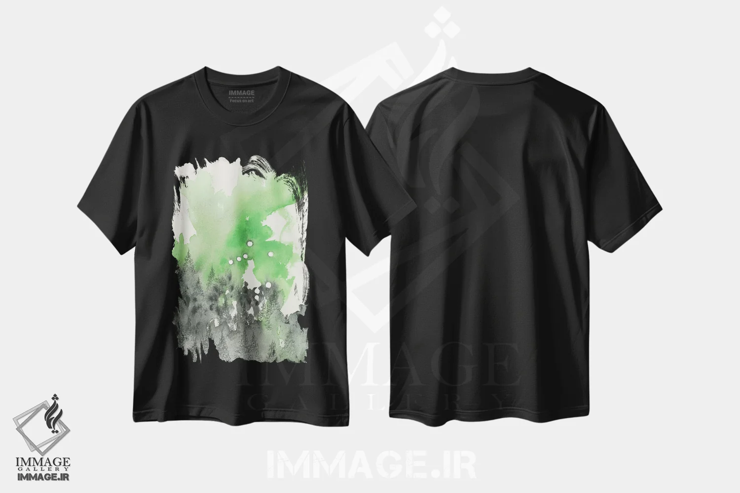 تیشرت مشکی طرح دار برج میزان، آبستره اثر امیلی ماگون | فروشگاه ایماژ