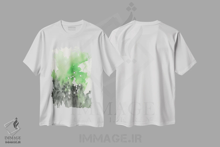 تیشرت سفید طرح دار برج میزان، آبستره اثر امیلی ماگون | immage.ir