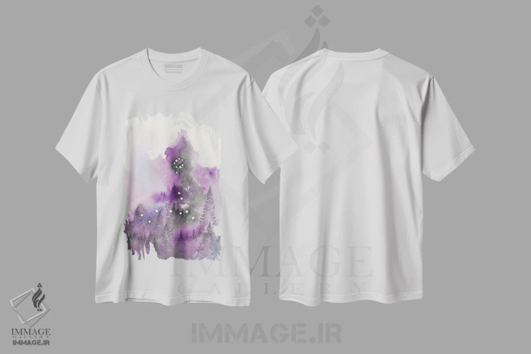 تیشرت سفید طرح دار برج حوت، آبستره اثر امیلی ماگون | immage.ir