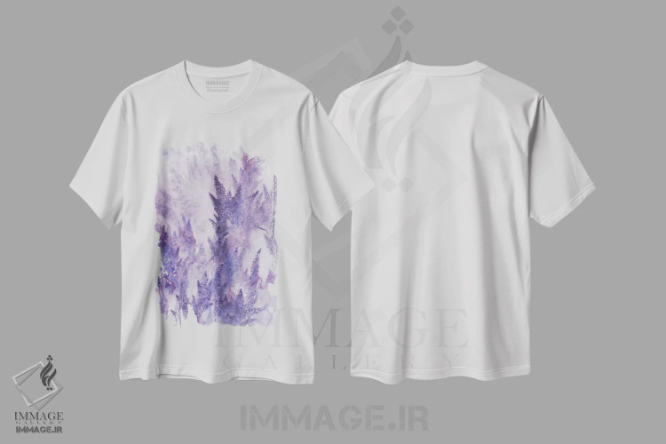 تیشرت سفید طرح دار آبدار، آبستره اثر امیلی ماگون | فروشگاه ایماژ