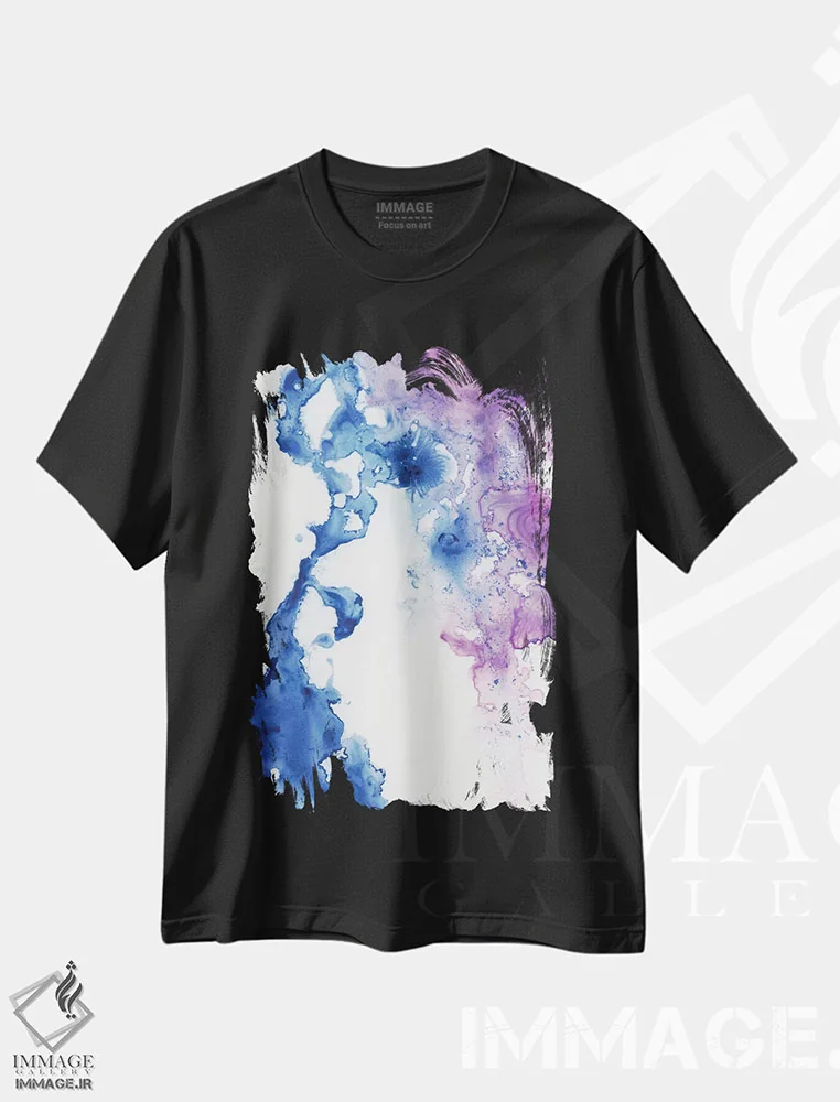 تیشرت مشکی طرح دار لاپیس لازولی و آمتیست اثر امیلی ماگون | فروشگاه ایماژ