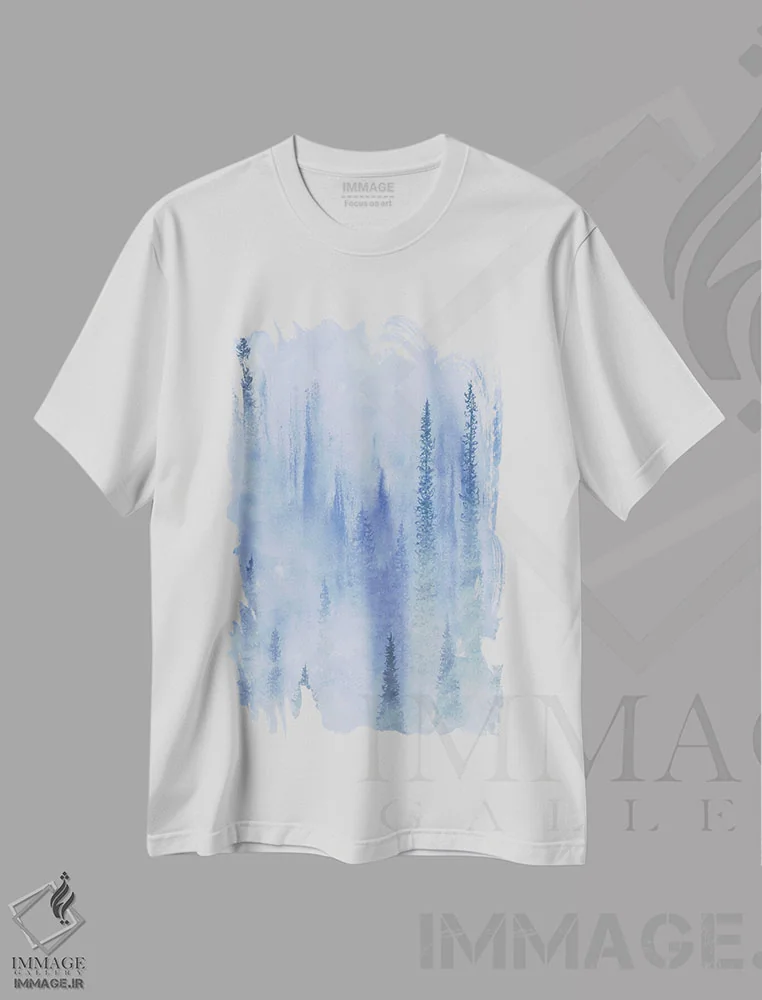 تیشرت سفید طرح دار جنگل رؤیایی اثر امیلی ماگون | فروشگاه ایماژ