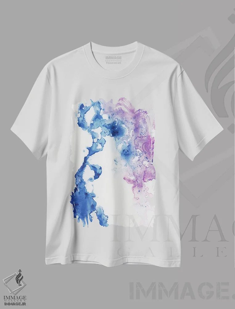 تیشرت سفید طرح دار لاپیس لازولی و آمتیست اثر امیلی ماگون | immage.ir