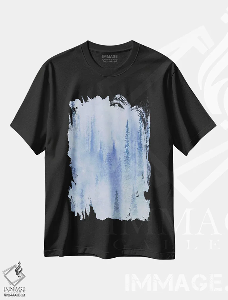 تیشرت مشکی طرح دار جنگل رؤیایی اثر امیلی ماگون | immage.ir