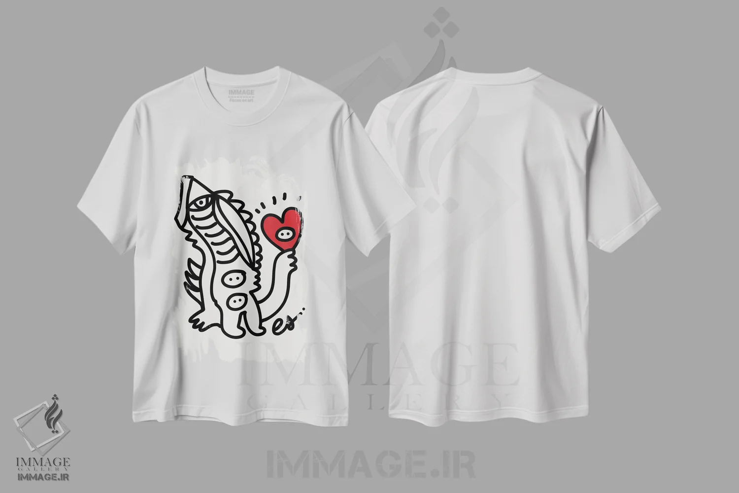 تیشرت سفید طرح دار گسترش عشق و هنر گرافیتی، تزئینی اثر امانوئل سیگنورینو | immage.ir