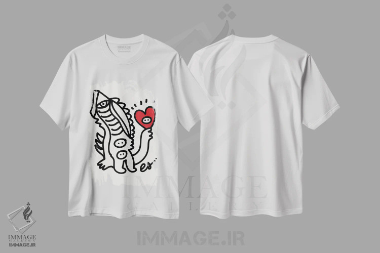 تیشرت سفید طرح دار گسترش عشق و هنر گرافیتی، تزئینی اثر امانوئل سیگنورینو | immage.ir