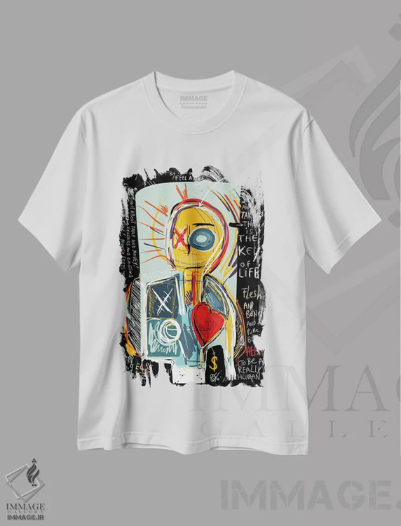 تیشرت سفید طرح دار روح اثر امانوئل سیگنورینو | immage.ir