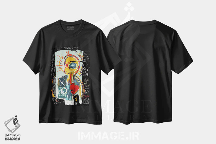 تیشرت مشکی طرح دار روح اثر امانوئل سیگنورینو | فروشگاه ایماژ