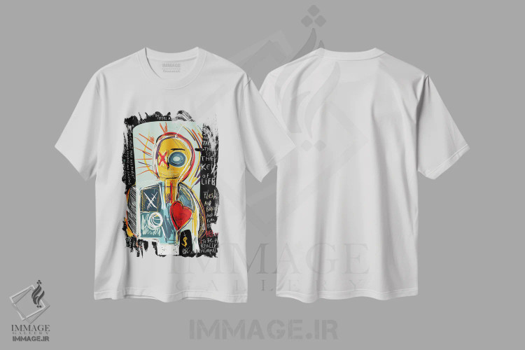 تیشرت سفید طرح دار روح اثر امانوئل سیگنورینو | immage.ir