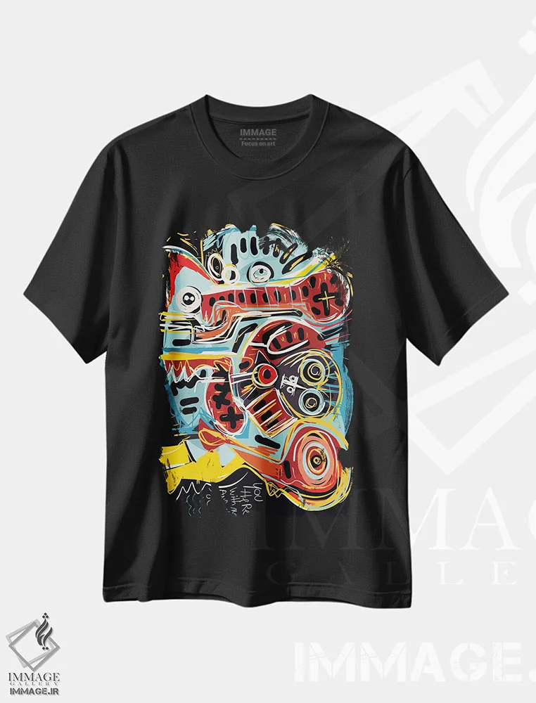تیشرت مشکی طرح دار تو اینجایی با دریا، هنر دیجیتال اثر امانوئل سیگنورینو | immage.ir