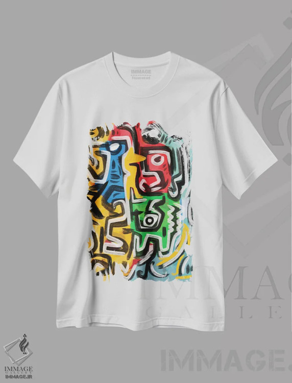 تیشرت سفید طرح دار انرژی اولیه زندگی اثر امانوئل سیگنورینو | فروشگاه ایماژ