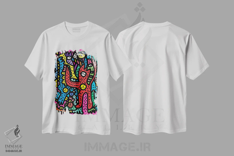 تیشرت سفید طرح دار مهمانی صورتی، هنر دیجیتال اثر امانوئل سیگنورینو | immage.ir