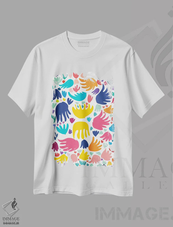 تیشرت سفید طرح دار پرندگان ماتیس اثر امانوئل سیگنورینو | immage.ir