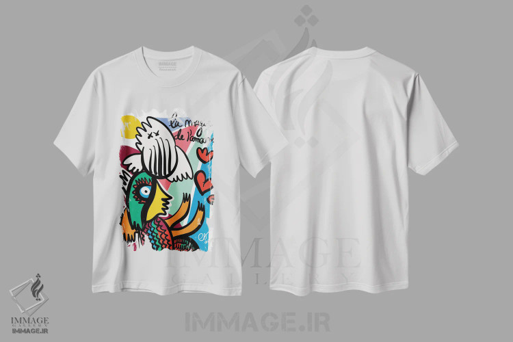 تیشرت سفید طرح دار جادوی عشق، تزئینی اثر امانوئل سیگنورینو | immage.ir