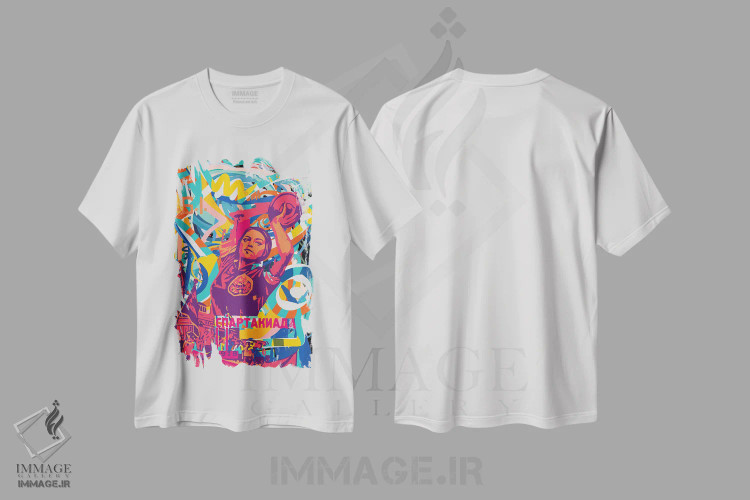 تیشرت سفید طرح دار پاپ آرت ورزشی وینتیج شوروی، هنر فاخر معاصر اثر امانوئل سیگنورینو | immage.ir