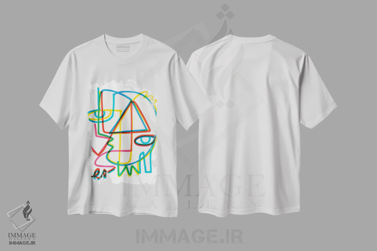تیشرت سفید طرح دار خطوط گرافیتی انرژی مثبت، تزئینی اثر امانوئل سیگنورینو | فروشگاه ایماژ