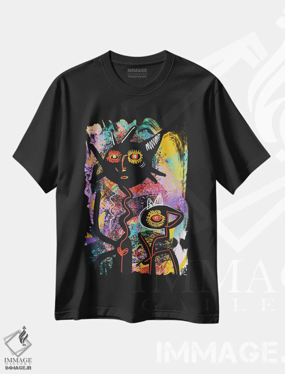تیشرت مشکی طرح دار ارواح آفریقایی، دکور آفریقایی اثر امانوئل سیگنورینو | immage.ir