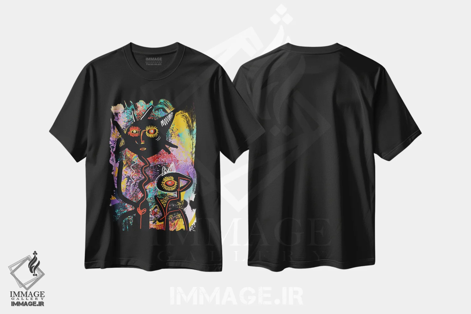 تیشرت مشکی طرح دار ارواح آفریقایی، دکور آفریقایی اثر امانوئل سیگنورینو | immage.ir