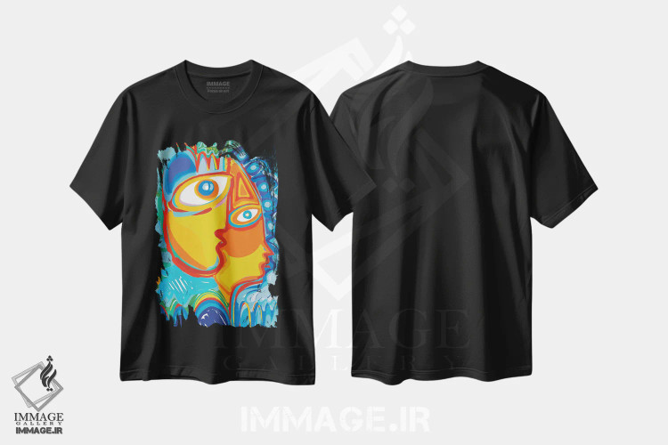 تیشرت مشکی طرح دار رویای آبی، هنر فاخر معاصر اثر امانوئل سیگنورینو | immage.ir