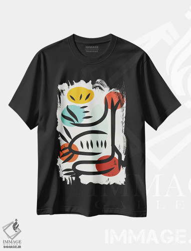 تیشرت مشکی طرح دار درخت مینیمال و نمادین آفریقایی اثر امانوئل سیگنورینو | فروشگاه ایماژ