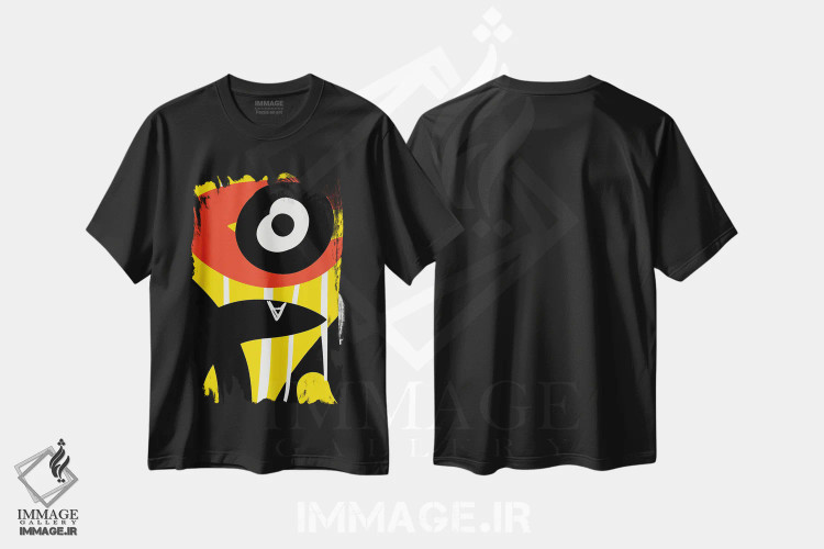 تیشرت مشکی طرح دار نماد قرمز چشم سیاه، آبستره اثر امانوئل سیگنورینو | immage.ir