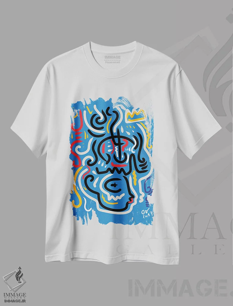 تیشرت سفید طرح دار جشن است اثر امانوئل سیگنورینو | immage.ir