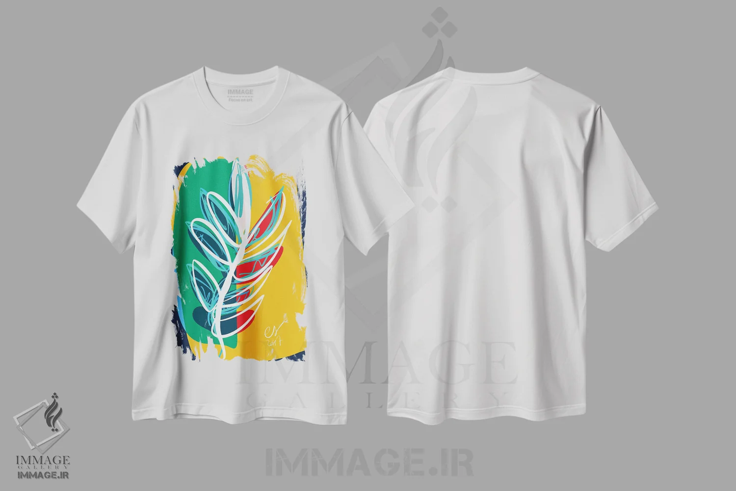 تیشرت سفید طرح دار نخل، تزئینی اثر امانوئل سیگنورینو | فروشگاه ایماژ