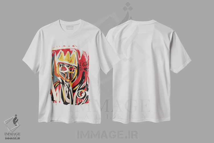 تیشرت سفید طرح دار به من گوش بده، هنر آمریکایی آفریقایی تبار اثر امانوئل سیگنورینو | فروشگاه ایماژ