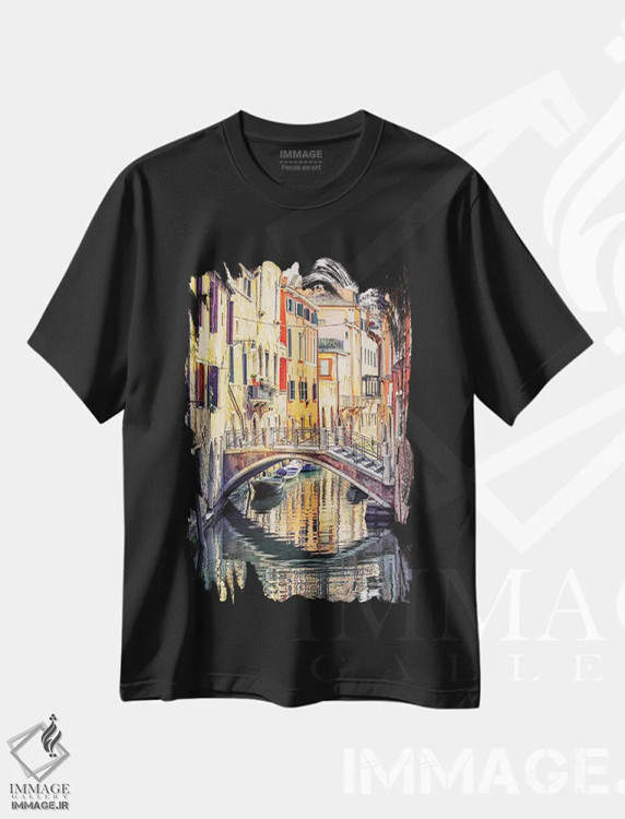 تیشرت مشکی طرح دار بازتاب پل، مدیوم اثر مانجیک پیکچرز | immage.ir