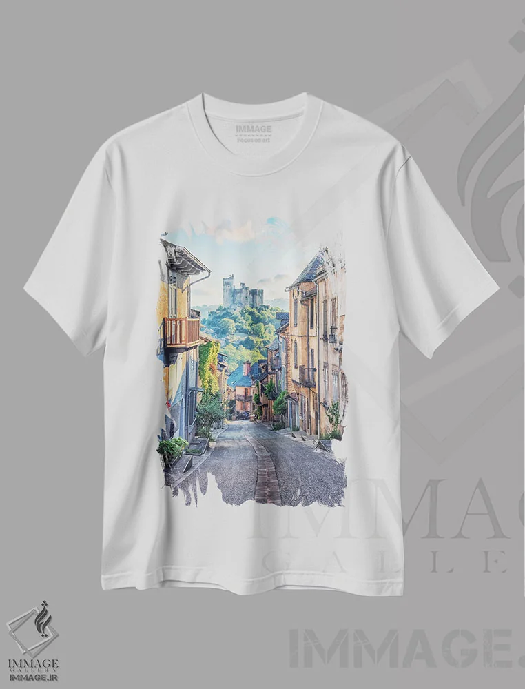 تیشرت سفید طرح دار خیابان نژاک، مدیوم اثر مانجیک پیکچرز | فروشگاه ایماژ