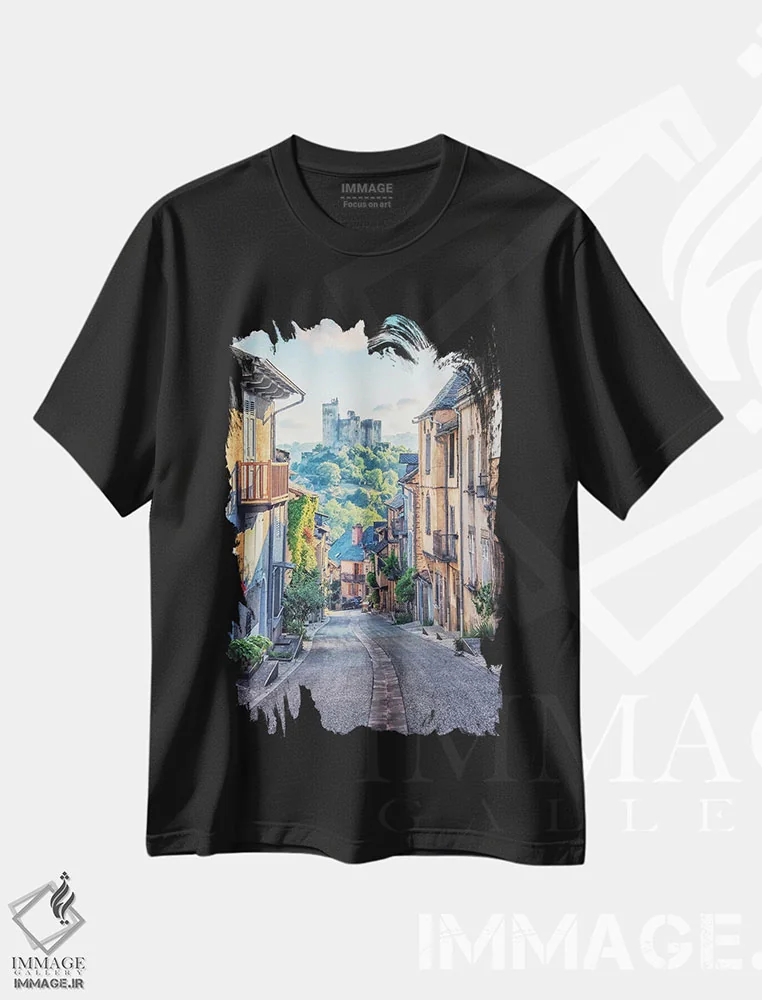 تیشرت مشکی طرح دار خیابان نژاک، مدیوم اثر مانجیک پیکچرز | immage.ir