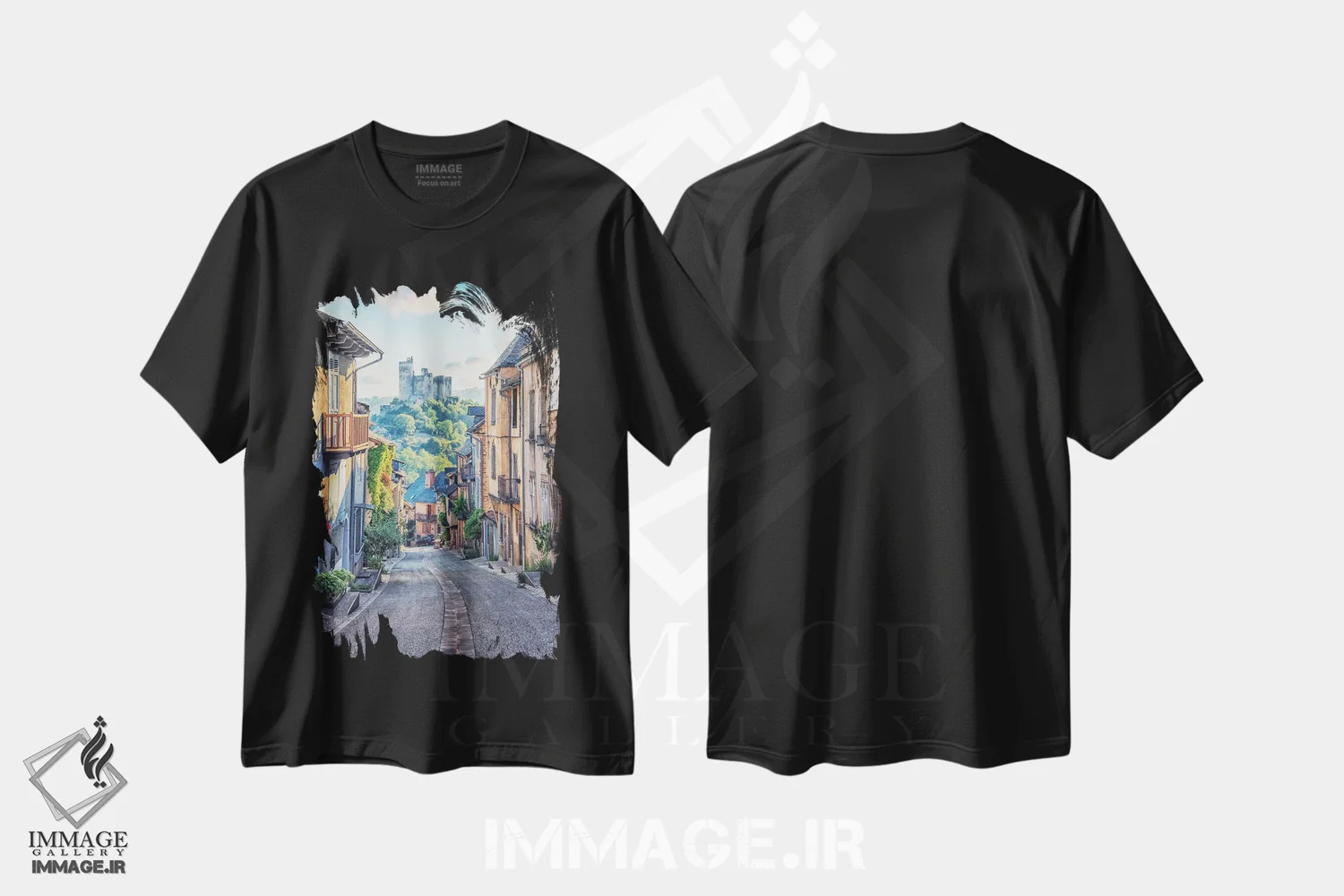 تیشرت مشکی طرح دار خیابان نژاک، مدیوم اثر مانجیک پیکچرز | immage.ir