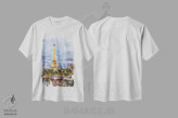 تیشرت سفید طرح دار چراغ های پاریس، مدیوم اثر مانجیک پیکچرز | فروشگاه ایماژ