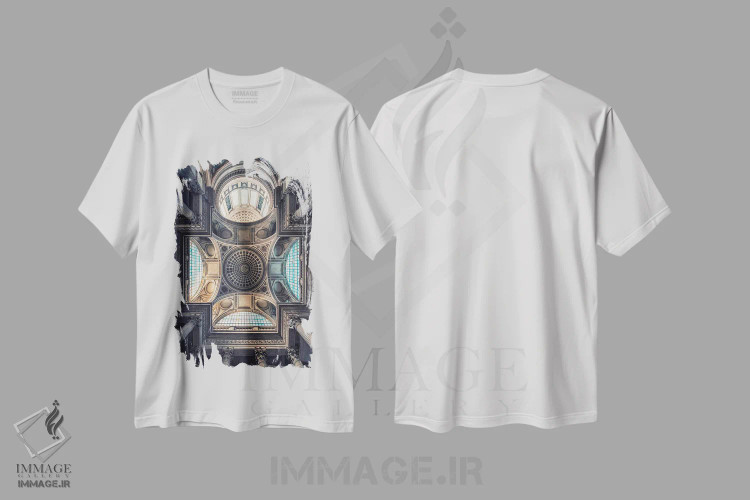 تیشرت سفید طرح دار سقف پانتئون، مدیوم اثر مانجیک پیکچرز | فروشگاه ایماژ