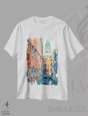تیشرت سفید طرح دار نمای شهری ونیز، مدیوم اثر مانجیک پیکچرز | immage.ir