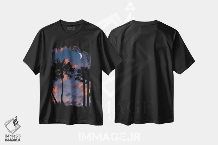 تیشرت مشکی طرح دار شب گرمسیری، مدیوم اثر مانجیک پیکچرز | immage.ir