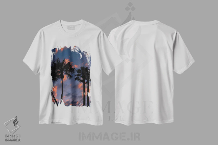 تیشرت سفید طرح دار شب گرمسیری، مدیوم اثر مانجیک پیکچرز | فروشگاه ایماژ