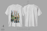 تیشرت سفید طرح دار برج های دوقلو کوالالامپور، مدیوم اثر مانجیک پیکچرز | immage.ir