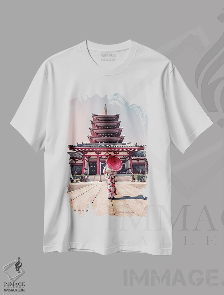 تیشرت سفید طرح دار توکیوی سنتی، مدیوم اثر مانجیک پیکچرز | فروشگاه ایماژ