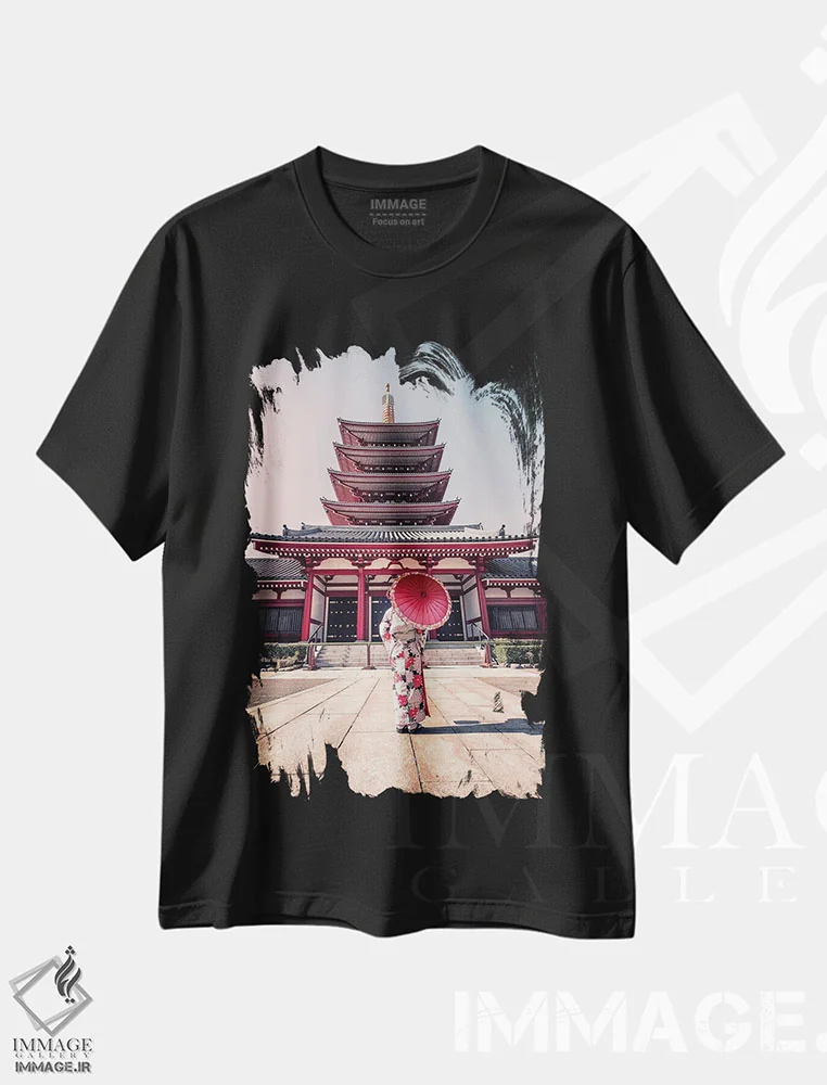 تیشرت مشکی طرح دار توکیوی سنتی، مدیوم اثر مانجیک پیکچرز | immage.ir