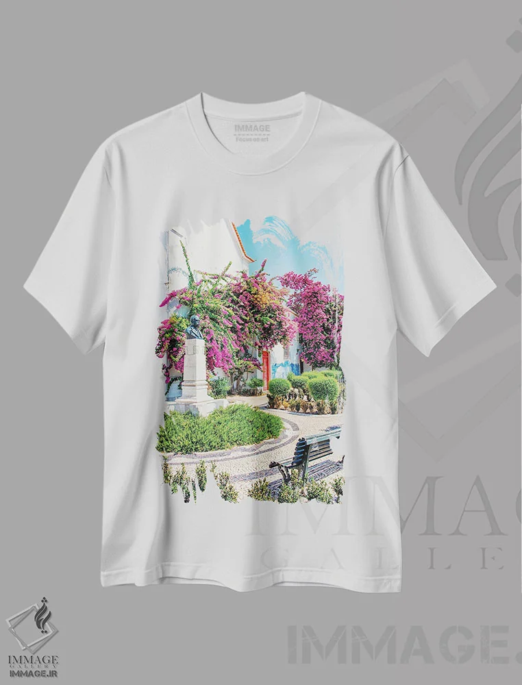 تیشرت سفید طرح دار لیسبون زیبا، مدیوم اثر مانجیک پیکچرز | فروشگاه ایماژ